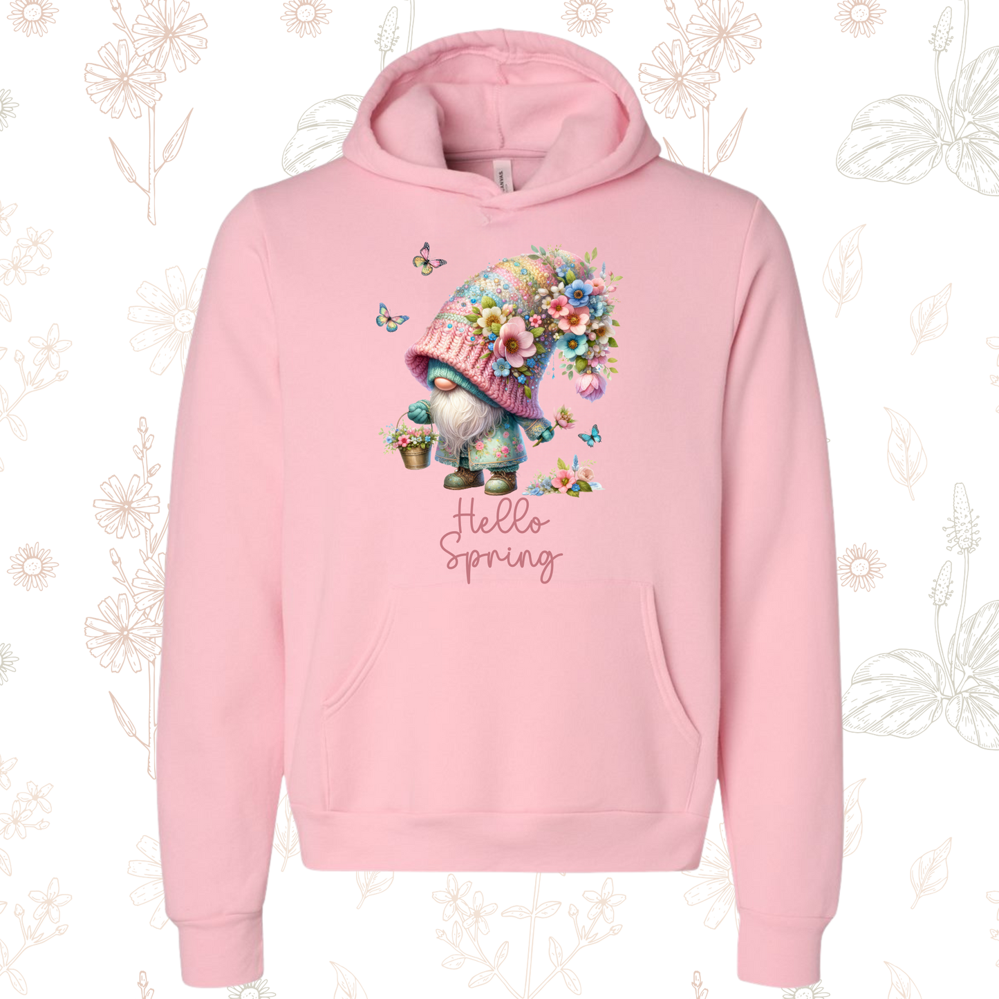 Hello Spring Time Gnome Hoodie