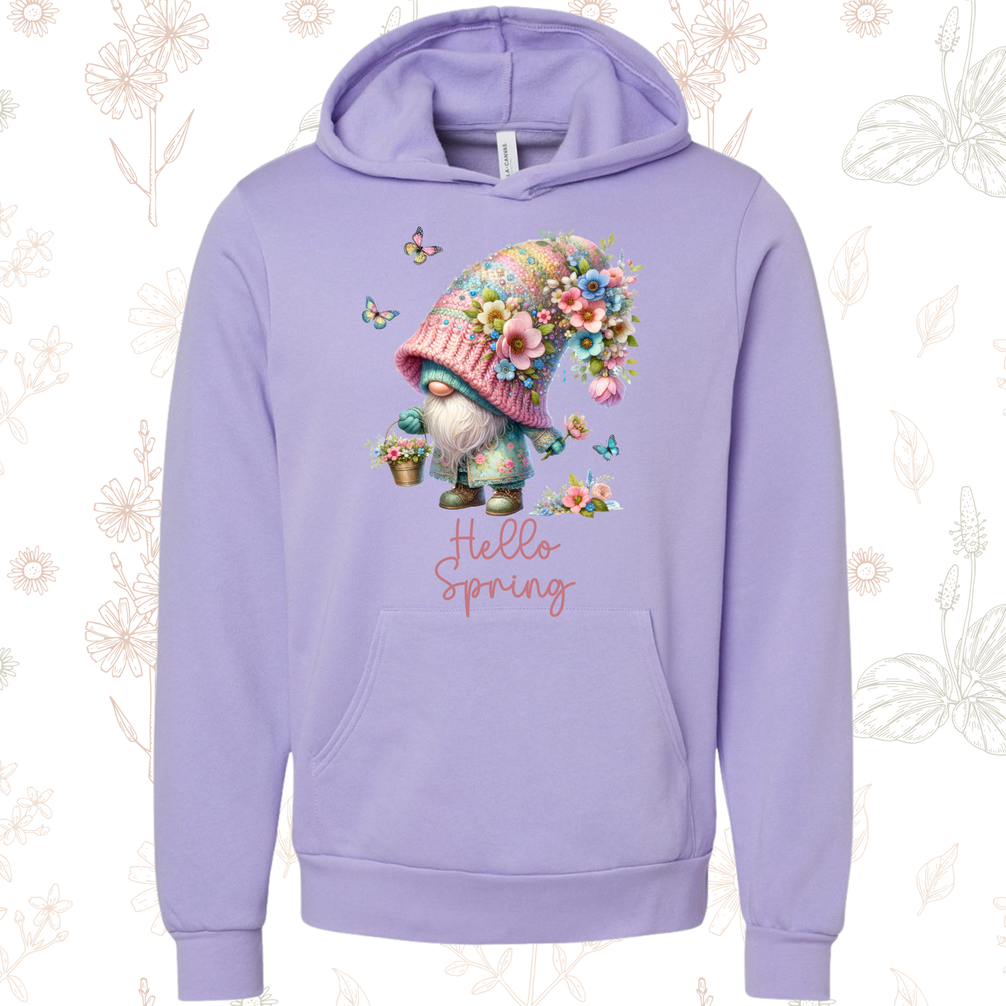 Hello Spring Time Gnome Hoodie