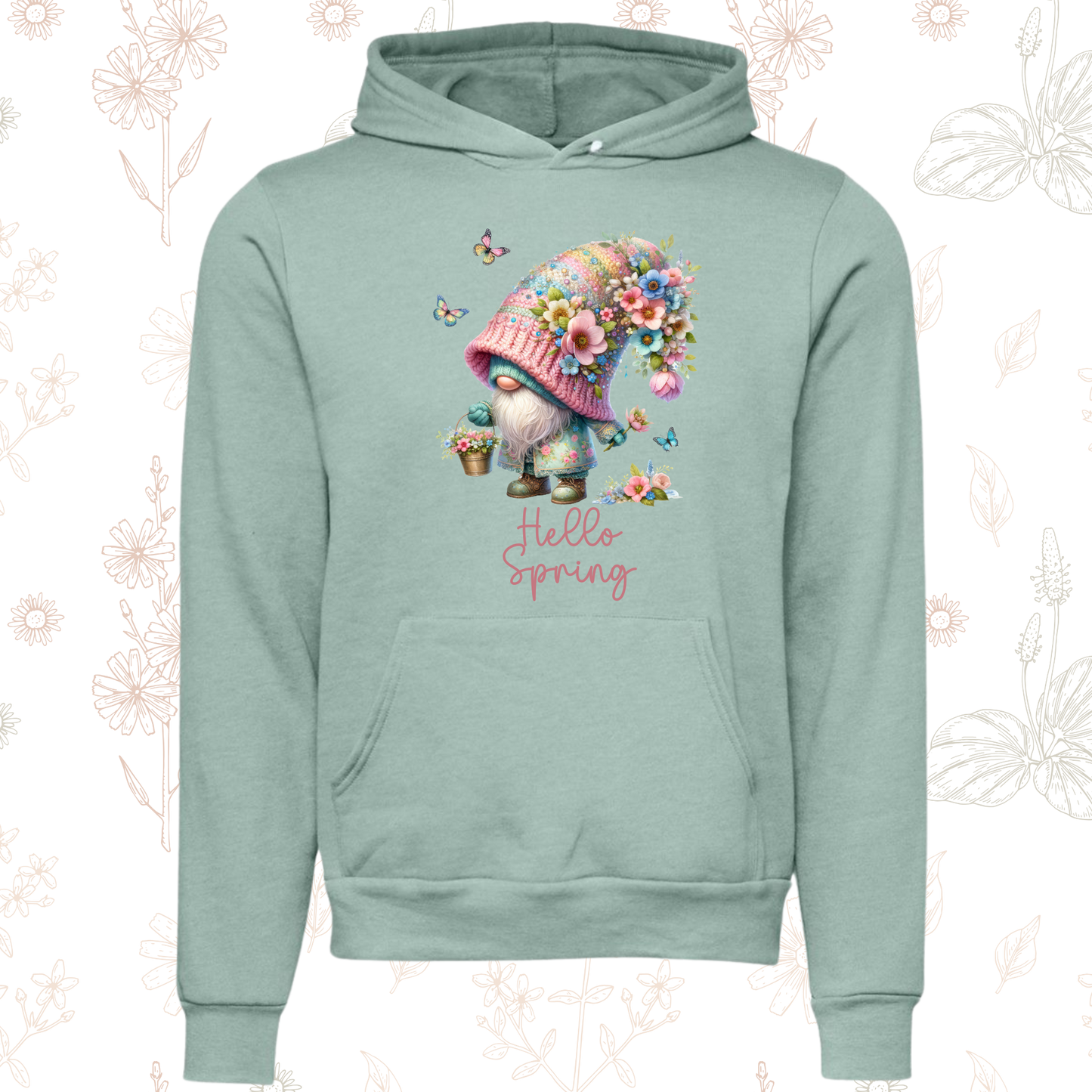 Hello Spring Time Gnome Hoodie