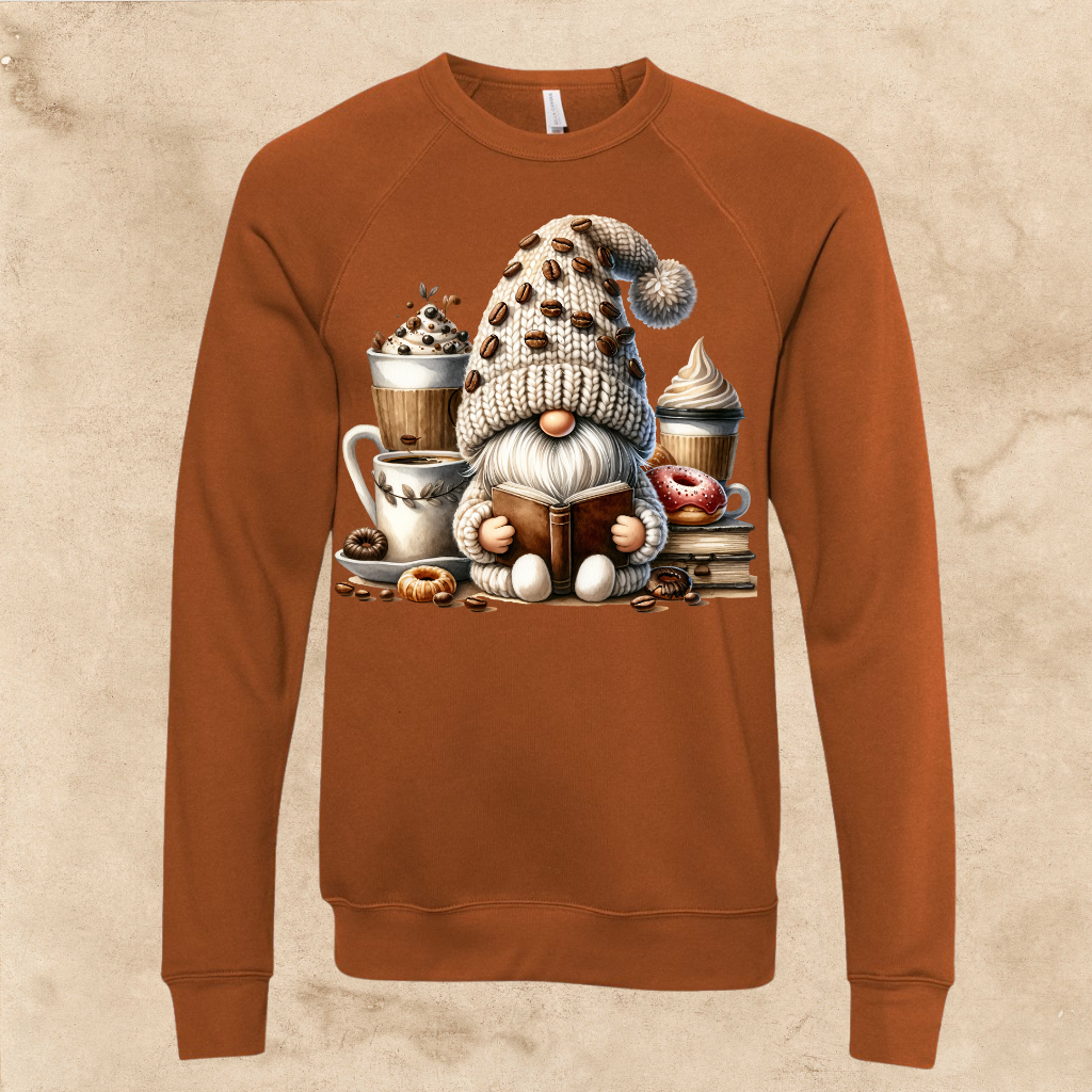 Coffee Gnome with a plant Sweatshirt for Adults