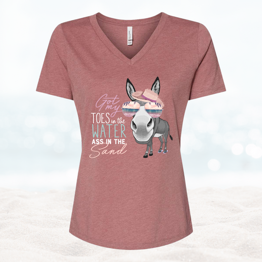 Vacation Toes in the Water Vneck Shirt