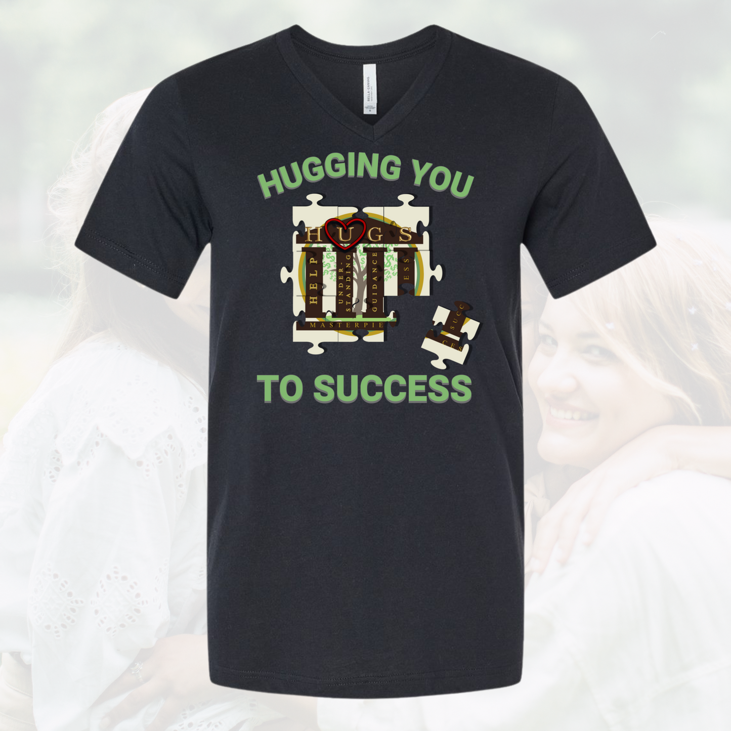 Hugging You To Success Unisex Vneck Shirt