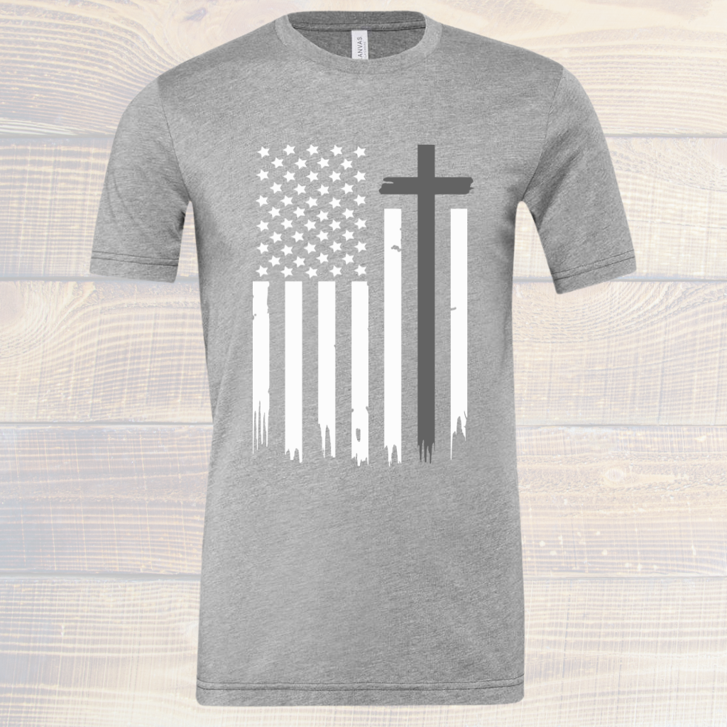 American Flag Cross Tee Shirt