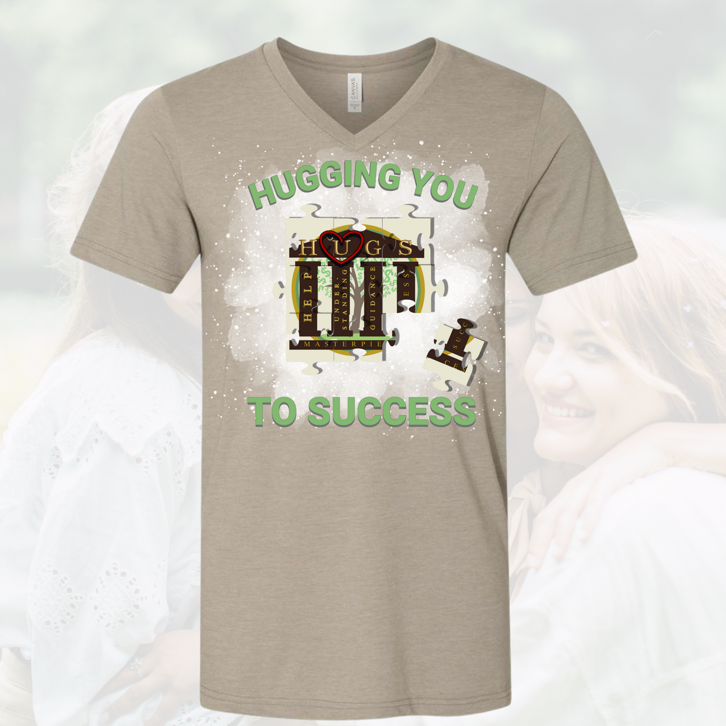 Hugging You To Success Unisex Vneck Shirt