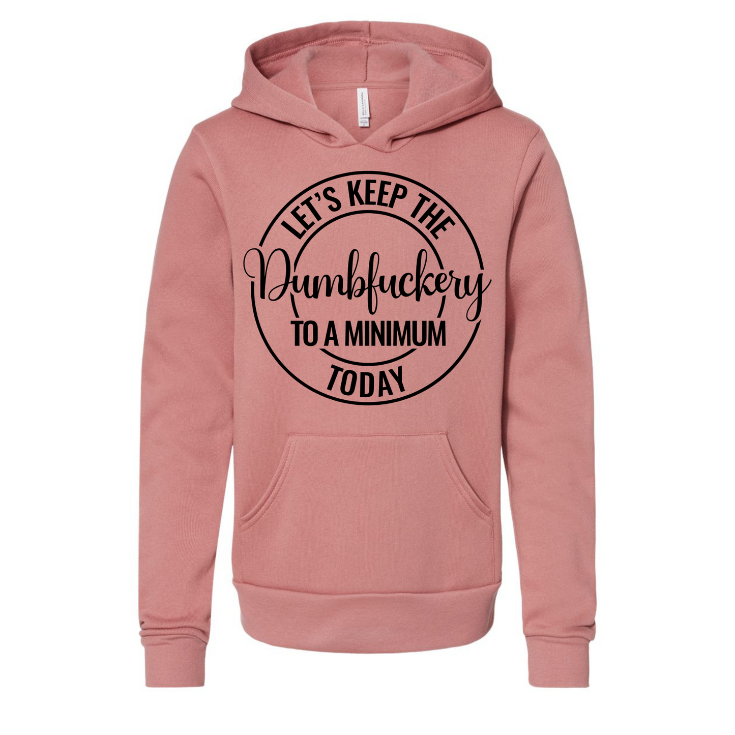 Minimum Hoodie with humorous design and cozy fit.