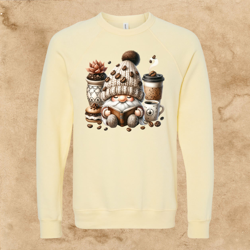 Coffee Gnome with a Donut Sweatshirt for Adults