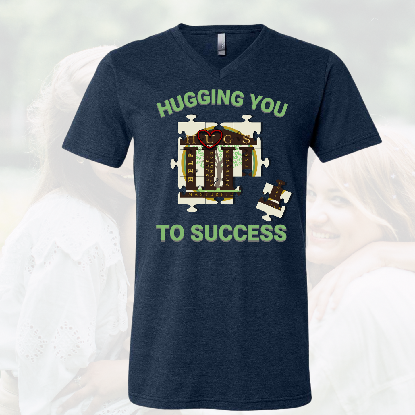 Hugging You To Success Unisex Vneck Shirt