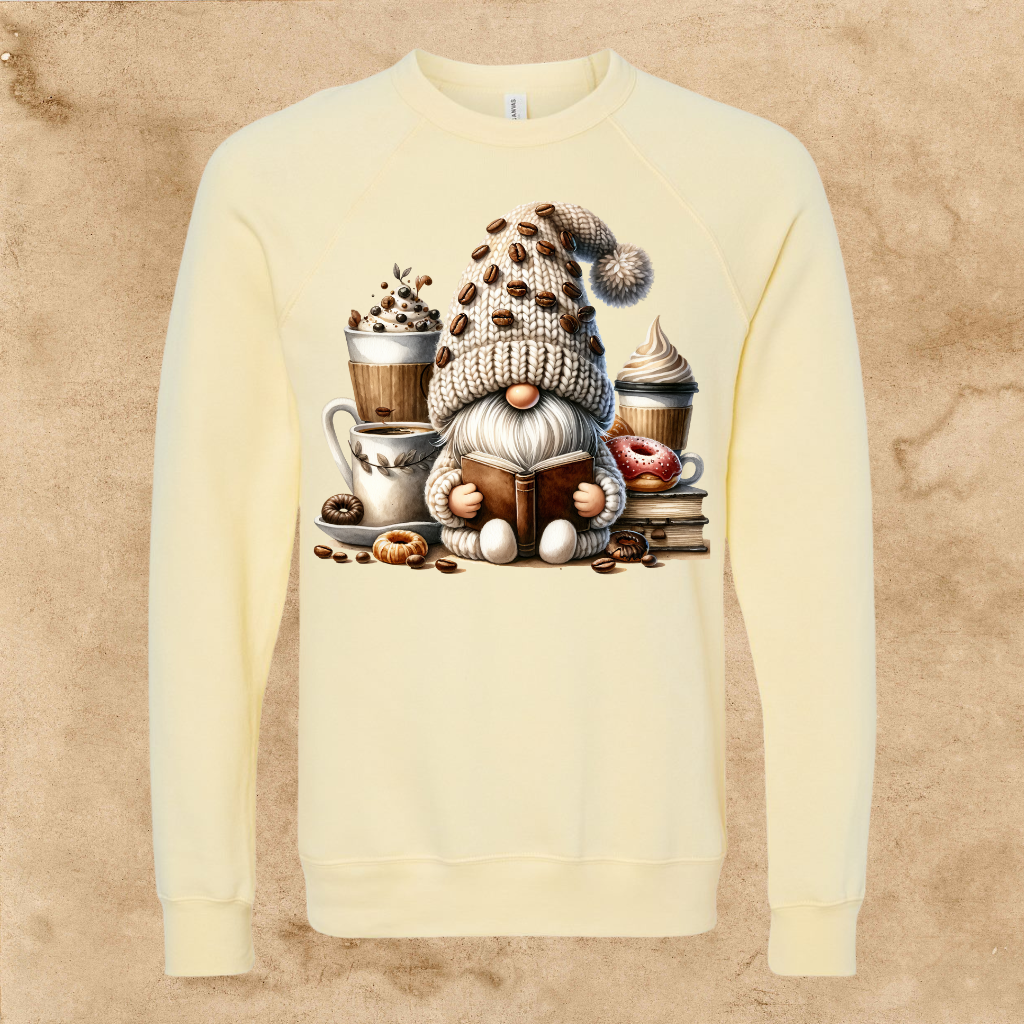 Coffee Gnome with a plant Sweatshirt for Adults