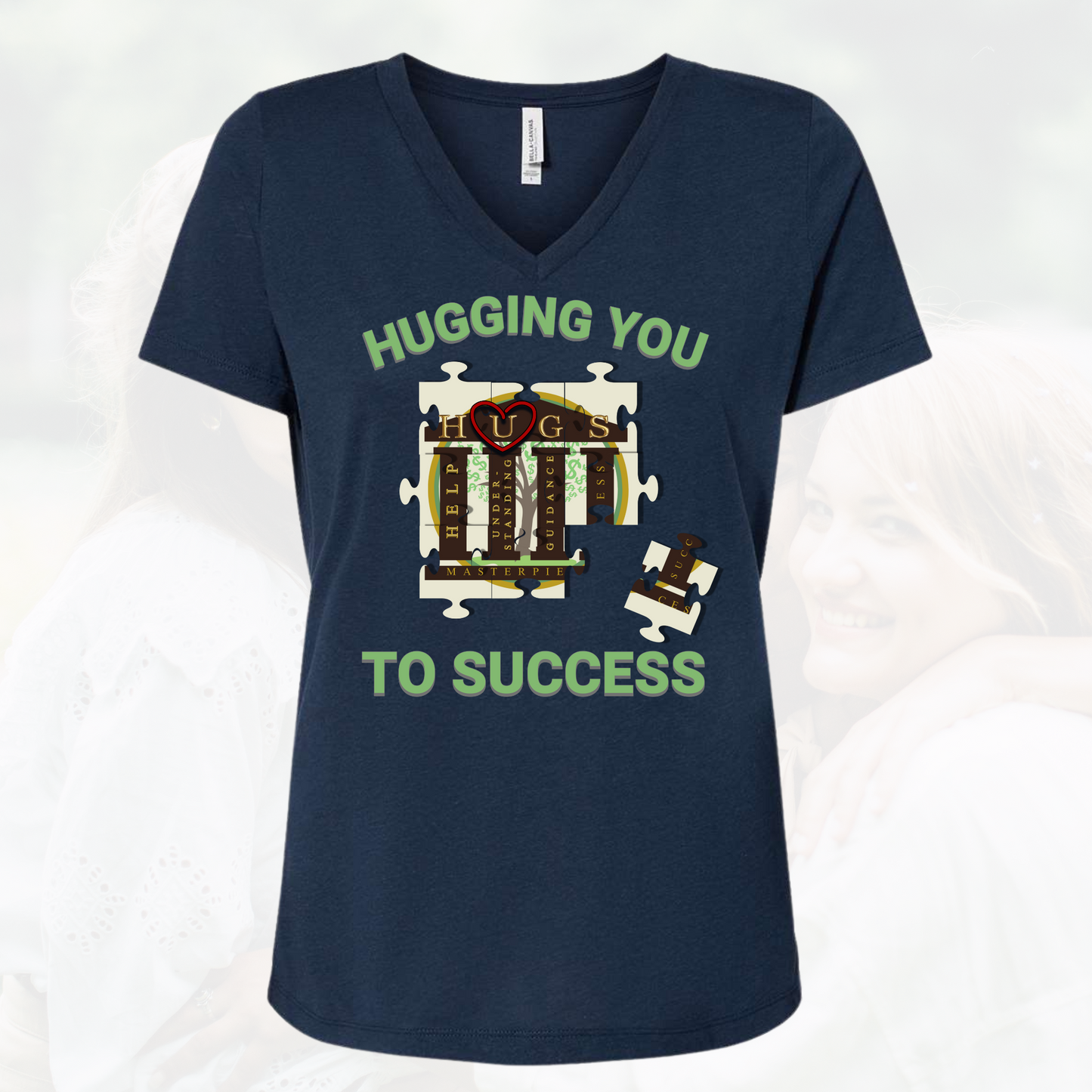 Hugging You To Success Woman's Vneck Tee