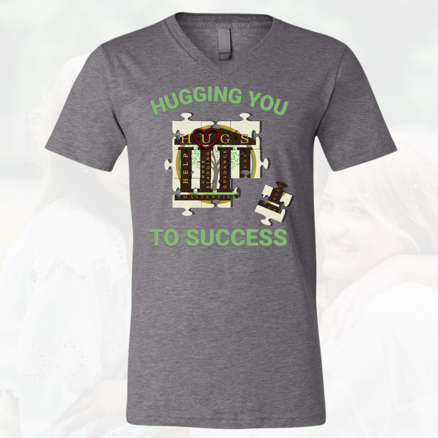 Hugging You To Success Unisex Vneck Shirt