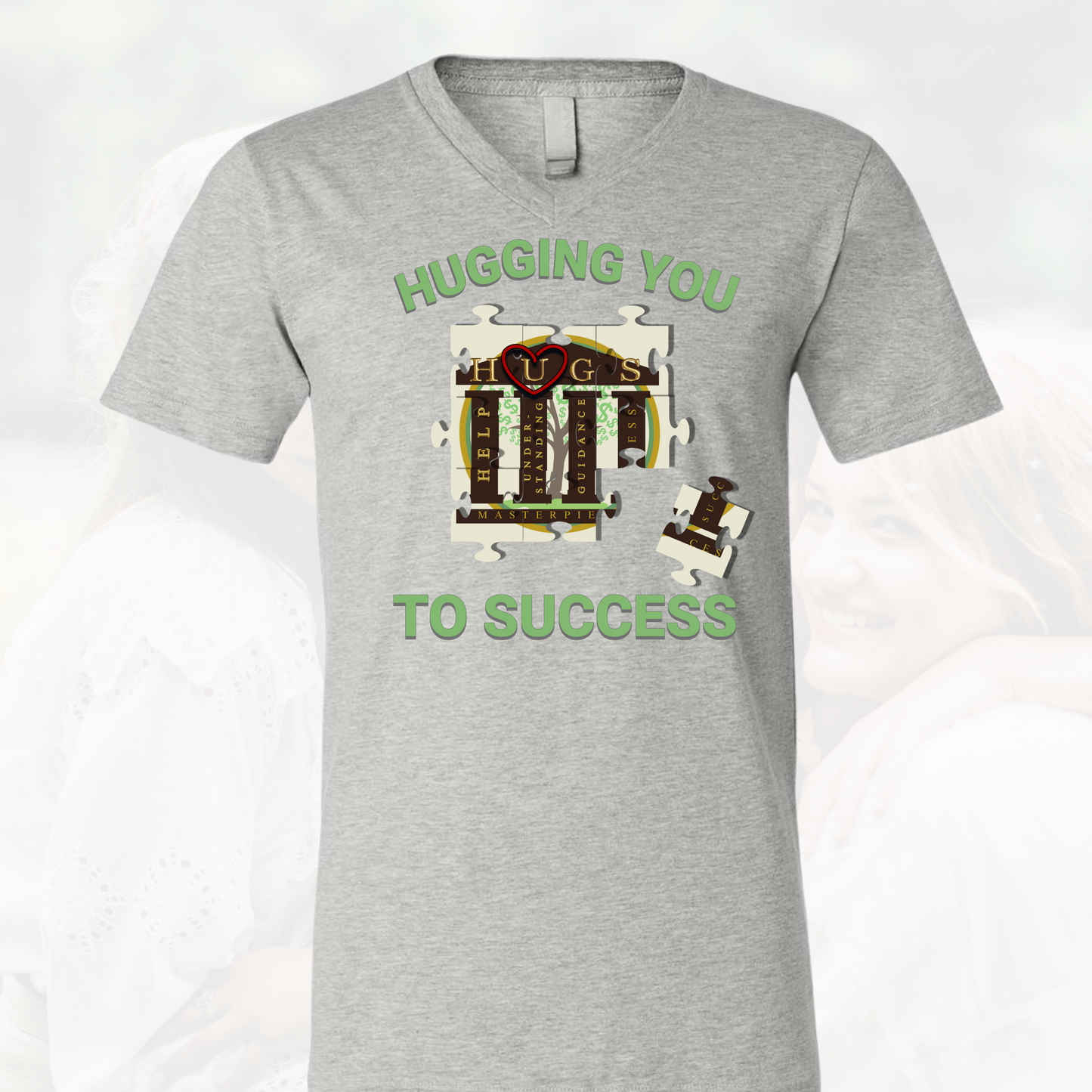 Hugging You To Success Unisex Vneck Shirt