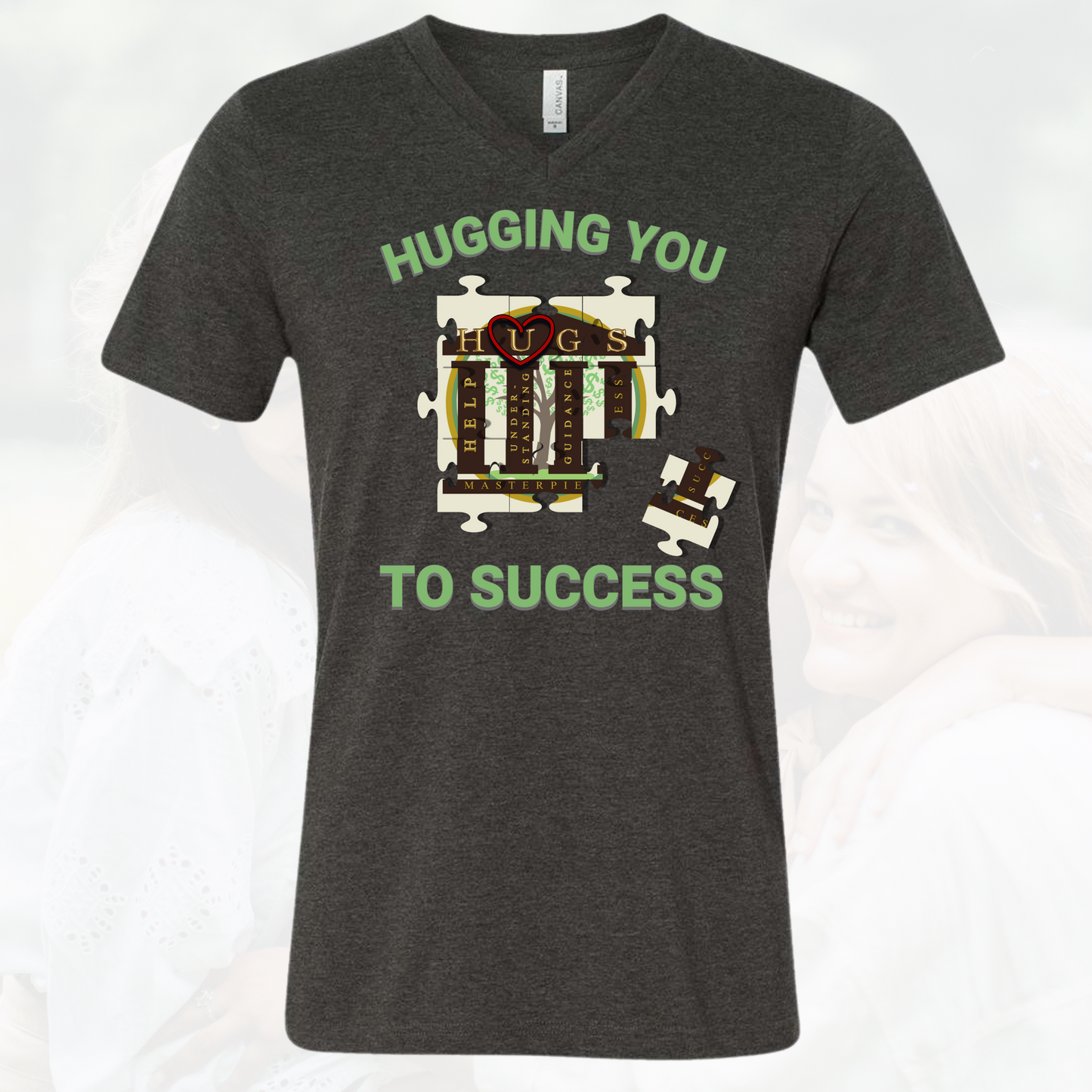 Hugging You To Success Unisex Vneck Shirt