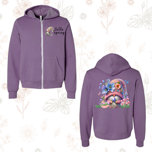 Spring Gnome Zip Up Hoodie 2