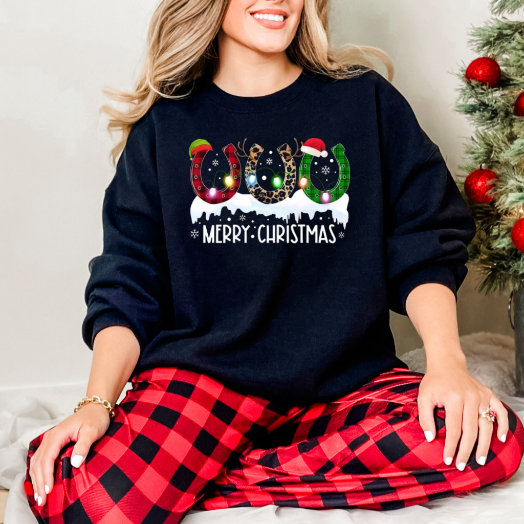 Merry Christmas Horseshoe Sweatshirt