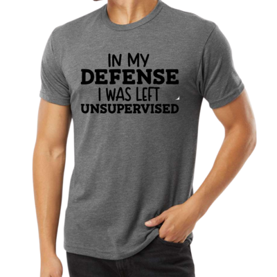 left unsupervised crew neck shirt